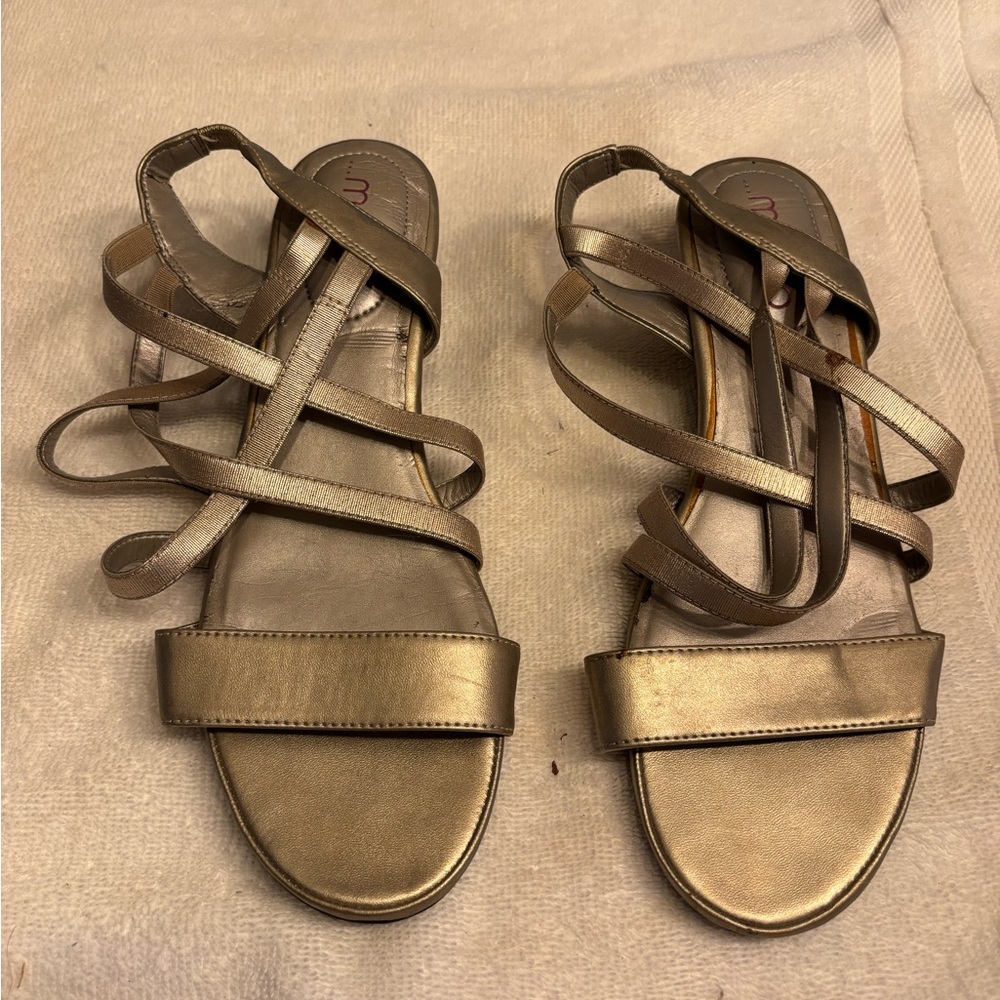 Elegant Silver Strappy Sandals